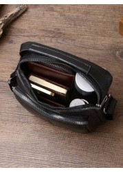 HOVI S Men s Fashion Slim Crossbody Bag Stylish Ultra Thin Business Casual Commuter Shoulder Bag With Flap Multi Compartment Large Capacity Multi Functional Messenger Bag For Men