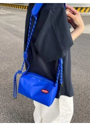 حقيبة كاجوال رجالية للكتف مائلة، من النايلون الأخضر، قابلة للتعديل، بطراز شوارع، بدون طباعة، يمكن غسلها بالي