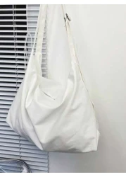 حقيبة واسعة السعة ذات موحد اللون عصرية، حقيبة كتف كاجوال للرجال، حقيبة رسول جنسية محايدة، حقيبة ظهر للطلاب في