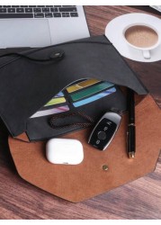 KAIDUCH PU Leather Computer Sleeve Ipad Laptop Bag Large Capacity A4 File Document Organizer Briefcase Business Casual Portfolio