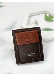 HOVI S Men s Short Wallet Casual Fashion Retro Wallet For College Students Business Youth New Multi Card Slot Color Block Design