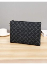 PU Printed Men s Clutch Bag Wristlet Christmas Gifts For Men Fall Scream Men Bag For Men Wallet Hand Bag Men Thanksgiving Travel Winter Purse Holiday Wash Bag Old Money Merry Christmas Handbag Wristle