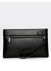 gorchis New Men s Soft Leather Clutch Bag Large Capacity Envelope Bag Black Practical With Space For Mobile Phones And Change Handbag Purses Anti Theft Bag Carry On College Multi Functional Christmas