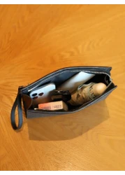 1pc Men s Fashion Business Clutch Bag PU Material With Wrist Strap Wallet Handbag Small Square Bag Detachable Wrist Strap Practical Card Slots Inside Valentine s Day Gift Purses Vintage Travel Essenti