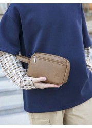 peach tree 1pc Men Business Clutch Bag Peach Tree Brand PU Square Pillow Wrist Wallet Pouch Crossbody Handbag Versatile Storage Bag For Business Travel Gifts For Men Father s Day Valentine s Day