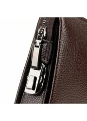 محفظة جلدية للرجال، محفظة جلدية للرجال بقفل كلمة مرور للأعمال، محفظة جلدية مضادة للسرقة بحامل للهاتف ، حقيبة