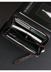 HOVI S Fashionable Minimalist Business Men s Clutch Handbag Large Capacity Multi Card Slots Portable Wrist Bag Great Gift For Men On Holidays Or Anniversary Luxury Bags