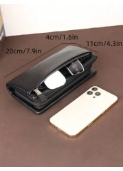 HOVI S Classic Solid Color Retro Clutch Bag Simple Business Large Capacity Lightweight Waterproof Men s Daily Commuting Mobile Phone Bag