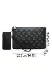 PU Printed Men s Handheld Clutch Bag Wristlet Mini Bag Small Bag