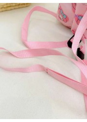 Sanrio KT Cat Nylon Kids Backpack Cute Mini Girls Bag Lightweight Cartoon Pattern Pouch Zipper Closure Kitty Dog Little Girl Schoolbag Suitable Gift Bag For Friends Gathering Travel Bag For Outing