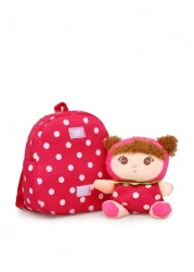 قطعة واحدة من الأكياس الكتفية الصيفية الجميلة، حقيبة كاواييي كرتونية للأطفال والأولاد على شكل دمية وحقيبة كر