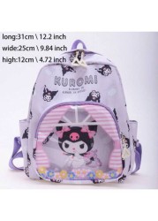 Sanrio حقيبة ظهر سعة كبيرة، كولومي، كلب القرفة، ميلودي ثلاثة أنماط، التصميم الشفاف للحقيبة، أكثر سهولة في رؤية ا