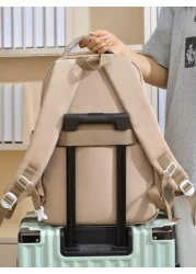 Cartoon Print Backpack For Female High School College Students Travel Bag Weight Reducing