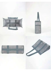 حقيبة كتف شبكية جديدة موضة برباط، حقيبة سفر مثقبة للتنظيم والأغراض اليومية والرياضة والسباحة