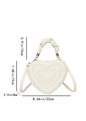 زجانة حمل صغيرة على شكل قلب عالية الجودة للبنات ، بطراز أنيق وحلو ، حقيبة حمل يدوية أو على الكتف ، بطراز كوليجي