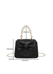 1pc Handbag Pu Flip Top Opening And Closing New Mini Sweet Bow Hot Selling Exquisite Small Square Bag Ins Summer Fashion Handbag Messenger Bag Suitable For Daily Travel And Shopping It Is A Perfect Gi