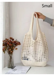 ENBEI Lightweight Casual Women s Minimalist Large Capacity Hollow Out Woven Shopping Bag Crochet Bag Mothers Day Gift For Mom Large Capacity Tote Bag For Travel School Bag