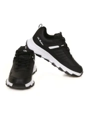 lord's ayakkabı حذاء للمشي لمسافات طويلة مقاوم للماء ونعل سميك باللونين الأسود والأبيض للرجال