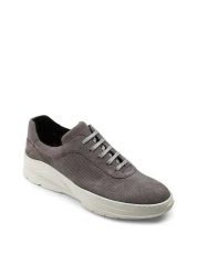 Deery حذاء رياضي رجالي من جلد الغزال باللون الرمادي