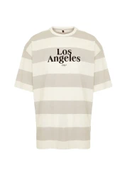  Collection Oversize Striped City Printed Cotton T-Shirt - TMNSS24TS00062