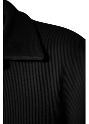  Collection LimiTed EdiTion Black POlo Neck TexTured OTToman T-Shirt - TMNSS23po00020