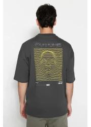  Collection AnThraciTe Fluffy PrinTed Oversize T-Shirt - 100% Tinne TMNSS23TS00171