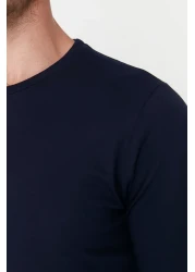  Collection Black-White-Navy Blue 3-Piece Basic Pack - 100% Cotton, Long Cut Tok T-Shirt Tmnaw21Ts0197