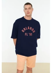  Collection Navy Blue Oversize CiTy PrinTed T-Shirt - 100% Pack TMNSS22TS0304