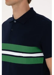 U.S. Polo Assn. تي شيرت رجالي ذو قصة عادية وياقة بولو باللون الأزرق الداكن 50306808-vr033