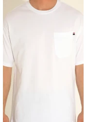 U.S. Polo Assn. تي شيرت أبيض برقبة دائرية ومريح للرجال 50287062 -vr013