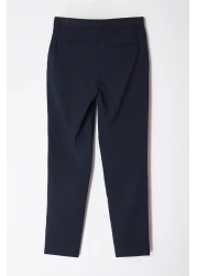  Collection Navy Blue Slim Fit Italian Cut Chino Fabric Pants Tmnaw23Pl00034