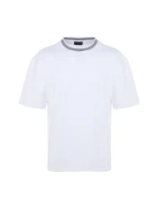  Collection Premium White Oversize/Wide Cut Knitwear Tape Textured Pique T-Shirt Tmnss23Ts00079