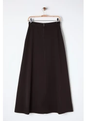  Collection Brown Flounce Maxi Denim Skirt Twoss25Et00005