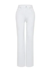  Collection جينز أبيض عالي الخصر وواسع الساق TWOSS24JE00140