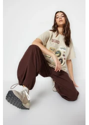  Collection Premium Stone 100% Cotton Printed Oversize/Wide Fit Crew Neck Knitted T-Shirt TWOSS23TS00282