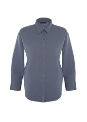  Collection Anthracite Loose Fit Cotton Woven Shirt TWOAW20GO0107