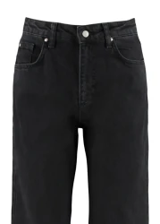  Collection جينز أسود عالي الخصر بأرجل واسعة TWOSS23JE00068