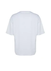  Collection Dinosaur Embroidered White Oversize Cotton T-Shirt - Tmnss23Ts00243