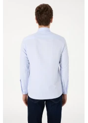U.S. Polo Assn. قميص أساسي بأكمام طويلة باللون الأزرق الفاتح للرجال 50306338 -VR003