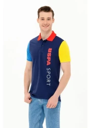 U.S. Polo Assn. تيشيرت بولو رجالي باللون الأزرق الداكن تي-ميدار