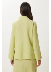 Happiness İstanbul Women's Pistachio Green Linen Shirt Skirt Suit Fn03475