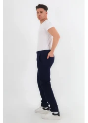  Collection Navy Blue Regular Fit Basic Chino Flexible Gabardine Pants Tmnss25Pl00019