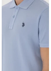 U.S. Polo Assn. US Polo Assn. تي شيرت رجالي بقصة ضيقة باللون الأزرق الفاتح - GTP04IY024 DMLS