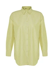  Collection Green-Multicolored Striped Woven Shirt Tbess22Go0664