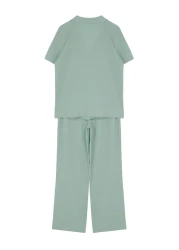  Collection 100% Cotton mint Pajama Set - THMSS24PT00401