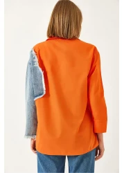 Bianco Lucci Women's Denim Piece Single Pocket Shirt 2669 60351324