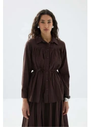 Tailors Room بدلة قميص كراشلي - قهوة مر