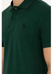 U.S. Polo Assn. Men's Slim Fit Polo Neck Dark Green Basic T-Shirt 50279573 -Vr079