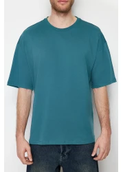  Collection Emerald Green Oversize Tok Fabric T-Shirt - 100% Cotton Tmnss22Ts0318