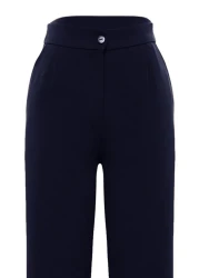  Collection Navy Blue Wide Leg Woven Trousers - Twoaw22Pl0139
